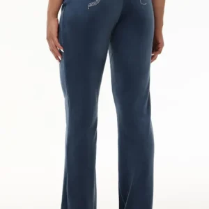 Alternative view of JUICY COUTURE VELOUR HIGH-WAISTED STRAIGHT LEG TRACK BOTTOMS