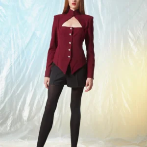 C Manolo Σακάκι κρεπ με στρας κουμπιά