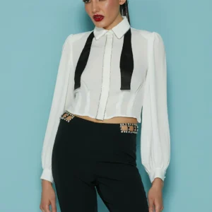 Relish Μακρυμάνικο πουκάμισο EDWIN με διακοσμητικά από στρας και γραβάτα