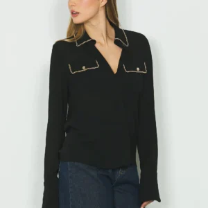 Relish Μακρυμάνικο πουκάμισο EVA με τσέπες και πτερύγια και προφίλ αλυσίδας