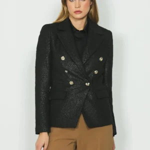 Relish BELSA_B διπλό μακρυμάνικο μπουφάν με τσέπες και πτερύγια