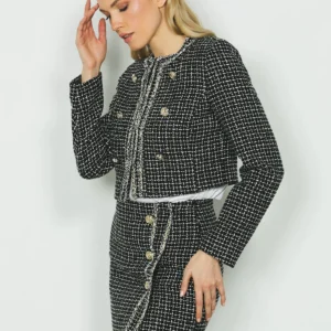Alternative view of Σακάκι VIOLANTE κοντό μακρυμάνικο Chanel checks συν lurex plus κουμπιά