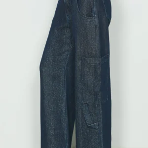 Alternative view of Relish VEGA_20 παντελόνι μεσαίας μέσης με μεγάλη τσέπη cargo fit σε μπλε τζιν συν lurex