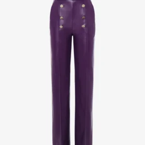 Alma Sanchez ECO LEATHER PANTS WITH BUTTONS