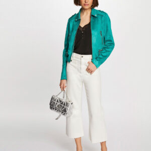 Alternative view of MORGAN SS 25 Zipped short suede jacket  women