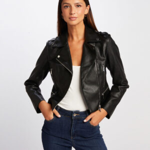MORGAN SPRING Straight jacket notched lapel collar black women