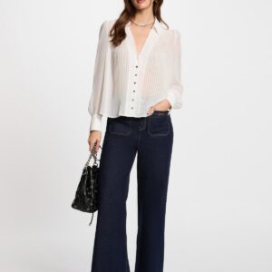 MORGAN SS 25 Long-sleeved shirt with pleats white women