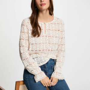 Alternative view of MORGAN SS Long-sleeved t-shirt OFF WHITE