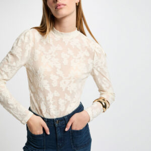 MORGAN SS Long-sleeved t-shirt ivory women