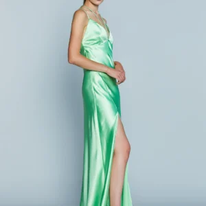 Alternative view of RELISH SPRING - SUMMER NEW ENNIO Long Dress with Slits and Low Back Satin
