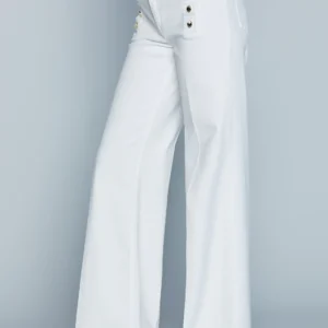 Alternative view of RELISH SPRING - SUMMER NEW REECE Ψηλόμεσο παντελόνι Palazzo με θηλιές και κουμπιά λεπτομέρειας