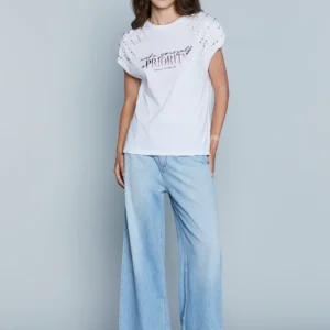 RELISH SPRING - SUMMER NEW REECE ψηλόμεσο παντελόνι με κρόσσια στο κάτω μέρος και αλυσίδα με λογότυπο