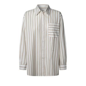Pepe Jeans ‘Lina’ Women’s Striped Shirt | Λευκό Ριγέ Πουκάμισο Γυναικείο για Κομψό Καθημερινό Look