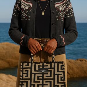 DOMNA Medium Tote Bag Sorena – Βελούδινη Statement Τσάντα για Κάθε Μέρα