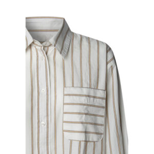Alternative view of Pepe Jeans ‘Lina’ Women’s Striped Shirt | Λευκό Ριγέ Πουκάμισο Γυναικείο για Κομψό Καθημερινό Look