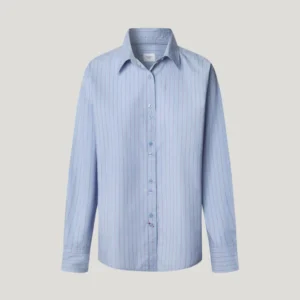 Pepe Jeans Lyric Ριγέ Πουκάμισο Poplin Γυναικείο – Light Blue Elegance για Καθημερινή & Business Chic Εμφάνιση