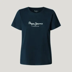 Pepe Jeans Berenice Logo T-Shirt | Premium Βαμβακερό Μονόχρωμο Μπλουζάκι για Κάθε Μέρα