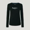 PEPE JEANS NEW VIRGINIA – ΜΑΚΡΥΜΑΝΙΚΗ ΜΠΛΟΥΖΑ LOGO | ΓΥΝΑΙΚΕΙΑ ΜΟΔΑ (BLACK)