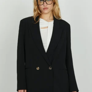 Μακρυμάνικο σακάκι OTTAVIAM με σταυρωτό κούμπωμα και τσέπες-Relish Clothing