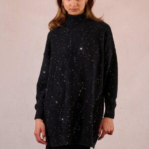 Molly Bracken Γυναικείο Oversized Πλεκτό Πουλόβερ με Παγιέτες – Cozy Knit Sweater