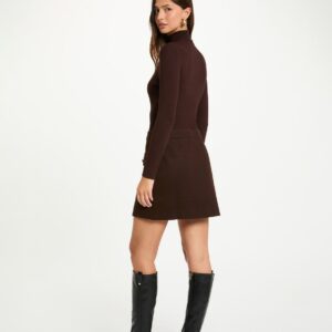Alternative view of 2 IN 1 FITTED MINI DRESS DARK BROWN WOMEN – ΕΦΑΡΜΟΣΤΟ ΜΙΝΙ ΦΟΡΕΜΑ 2 ΣΕ 1 | ΓΥΝΑΙΚΕΙΑ ΜΟΔΑ