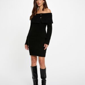 MORGAN SHORT OFF-THE-SHOULDER DRESS BLACK WOMEN – ΚΟΝΤΟ ΦΟΡΕΜΑ BARDOT | ΓΥΝΑΙΚΕΙΑ ΜΟΔΑ
