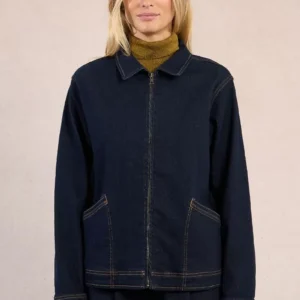 Molly Bracken Γυναικείο Τζιν Jacket με Διακοσμητικές Ραφές – Σκούρο Denim