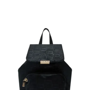 GUESS Velvet Backpack – Πολυτελές Βελούδινο Σακίδιο Πλάτης σε Μαύρο
