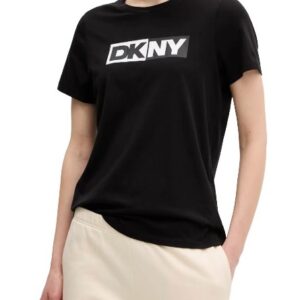 DKNY Γυναικείο T-Shirt Μαύρο με Λογότυπο – Casual Cotton Tee