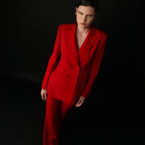 Mable Power Suit Alma Sanchez – Γυναικείο Κόκκινο Κοστούμι με Tailored Γραμμή