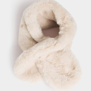 Morgan Faux Fur Scarf – Κασκόλ από Οικολογική Γούνα σε Ivory Απόχρωση