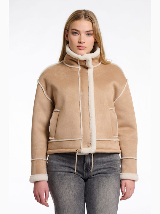 Rino & Pelle Beck Suede Μπουφάν με Γούνινη Επένδυση Beige – Πολυτελές Χειμερινό Outerwear