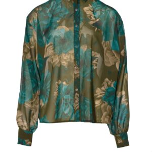 ERYA INTIMATE Victoria OS Shirt Γυναικείο Floral Turquoise – One Size & Silk Touch Υφή