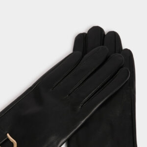 Alternative view of Morgan Black Leather Buckle Gloves – Μαύρα Δερμάτινα Γάντια με Χρυσή Αγκράφα