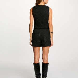 Alternative view of Morgan – Sleek Tailored Tweed Gilet Black | Women’s Elegant Sleeveless Vest