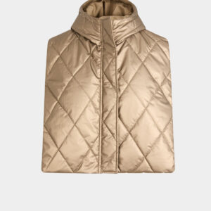 Morgan Quilted Metallic Poncho – Καπιτονέ Πόντσο σε Χρυσομπρονζέ Απόχρωση