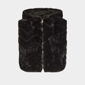 Morgan Black Faux Fur Poncho – Μαύρο Πόντσο από Οικολογική Γούνα με Premium Αίσθηση