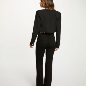 Alternative view of Morgan Cropped Black Tailored Jacket – Κοντό Μαύρο Σακάκι με Structured Fit