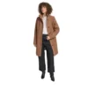DKNY WOOL MID COAT Γυναικείο Παλτό Μαλλί Καφέ – Mid Length Luxury Outerwear DKNY